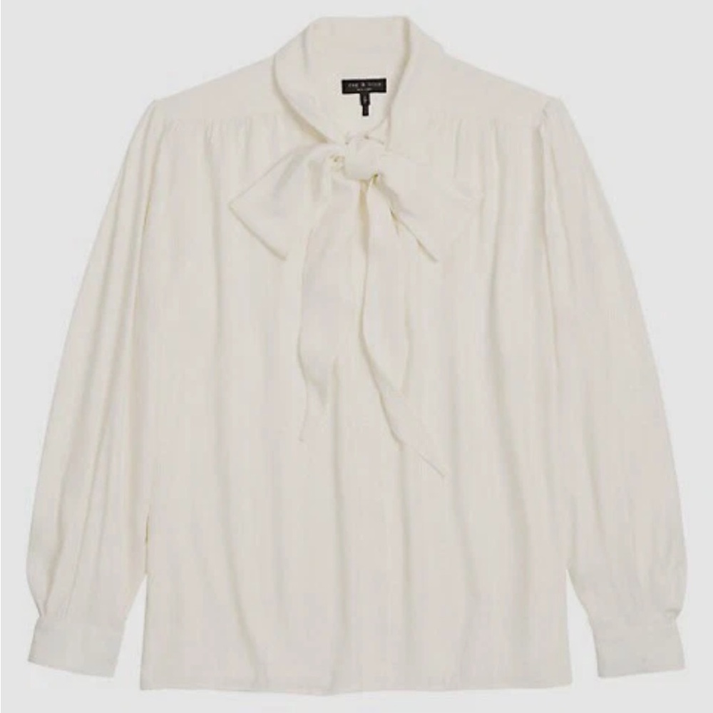 NWT Rag & Bone Barbara Tie-Neck Silk Blouse